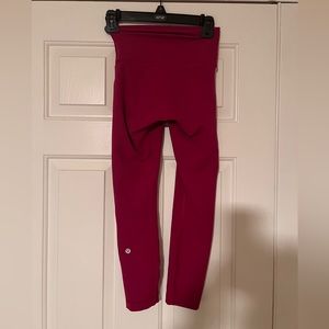 Lululemon Wunder Train workout pant in 23”. Color burgundy. Size 4